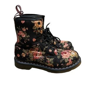 Dr. Martens 1460 Victorian Floral Canvas Boots Womens Size 7 Grunge Combat 90s